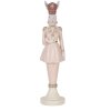 Clayre & Eef 6PR5120 Conejo Decorativo Blanco Rosa 9x9x35 cm Estilo Campestre