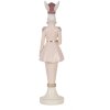 Clayre & Eef 6PR5120 Conejo Decorativo Blanco Rosa 9x9x35 cm Estilo Campestre