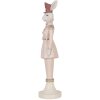 Clayre & Eef 6PR5120 Conejo Decorativo Blanco Rosa 9x9x35 cm Estilo Campestre
