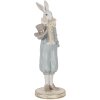 Clayre & Eef 6PR5121 Conejo Decorativo Blanco Azul 11x10x31 cm Estilo Campestre