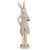 Clayre & Eef 6PR5239 Conejo Decorativo Beige Gris 7x5x24 cm Estilo Campestre