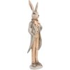 Clayre & Eef 6PR5240 Conejo Decorativo Beige Gris 4x3x17 cm Estilo Campestre
