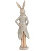 Clayre & Eef 6PR5240 Conejo Decorativo Beige Gris 4x3x17 cm Estilo Campestre