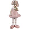 Clayre & Eef 6PR5247 Conejo Decorativo Beige Rosa 5x5x11 cm Estilo Campestre