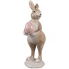 Clayre & Eef 6PR5254 Conejo Decorativo Beige Rosa 6x9x18 cm Poliresina