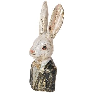 Clayre & Eef 6PR5488 Busto Decorativo Conejo Blanco...