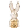 Clayre & Eef 6PR5489 Busto Decorativo Conejo Oro Blanco 12x12x29 cm