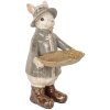 Clayre & Eef 6PR5496 Decoración Conejo con Cuenco Beige 15x19x29 cm
