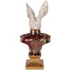 Clayre & Eef 6PR5498 Decoración Busto Conejo Blanco Rojo 23x16x50 cm