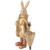 Clayre & Eef 6PR5501 Decoración Conejo Beige Dorado 20x12x33 cm