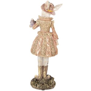 Clayre & Eef 6PR5507 Conejo Decorativo Beige Dorado 9x8x26 cm