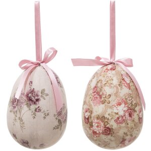 Clayre & Eef 65914 Huevo Colgador Decorativo Set 2...