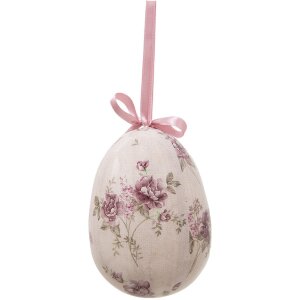 Clayre & Eef 65914 Huevo Colgador Decorativo Set 2 Multicolor Ø 9x12 cm