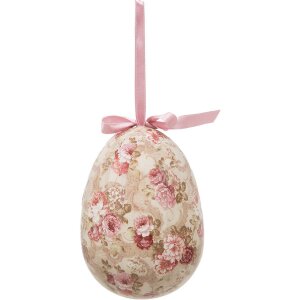 Clayre & Eef 65914 Huevo Colgador Decorativo Set 2 Multicolor Ø 9x12 cm