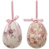 Clayre & Eef 65914 Huevo Colgador Decorativo Set 2 Multicolor Ø 9x12 cm