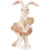 Clayre & Eef 6PR5094 Conejo decorativo Beige dorado 8x6x14 cm Estilo campestre