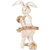 Clayre & Eef 6PR5094 Conejo decorativo Beige dorado 8x6x14 cm Estilo campestre