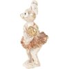 Clayre & Eef 6PR5094 Conejo decorativo Beige dorado 8x6x14 cm Estilo campestre