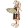 Clayre & Eef 6PR5136 Decoración Conejo con Cuenco Oro Blanco 15x15x29 cm