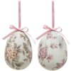 Clayre & Eef 65913 Huevo Colgador Decorativo Set 2 Multicolor Ø 9x12 cm