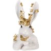 Clayre & Eef 6PR5106 Conejo Decorativo Oro Blanco 21x20x34 cm