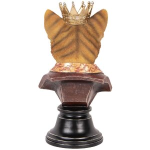 Clayre & Eef 6PR5107 Busto Decorativo Gato Marrón Beige 20x19x37 cm Estilo Campestre