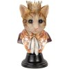 Clayre & Eef 6PR5107 Busto Decorativo Gato Marrón Beige 20x19x37 cm Estilo Campestre