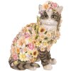 Clayre & Eef 6PR5111 Gato Decorativo Gris Rosa 25x19x31 cm Estilo Campestre