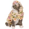 Clayre & Eef 6PR5111 Gato Decorativo Gris Rosa 25x19x31 cm Estilo Campestre