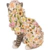 Clayre & Eef 6PR5111 Gato Decorativo Gris Rosa 25x19x31 cm Estilo Campestre