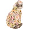 Clayre & Eef 6PR5111 Gato Decorativo Gris Rosa 25x19x31 cm Estilo Campestre