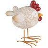 Clayre & Eef 6PR5251 Pollo Decorativo Blanco Rojo 14x9x15 cm Estilo Campestre