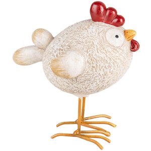 Clayre & Eef 6PR5270 Pollo Decorativo Blanco Rojo...