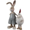 Clayre & Eef 6PR5280 Decorativo Conejo con Pollo Marrón Blanco 7x3x10 cm