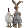Clayre & Eef 6PR5280 Decorativo Conejo con Pollo Marrón Blanco 7x3x10 cm