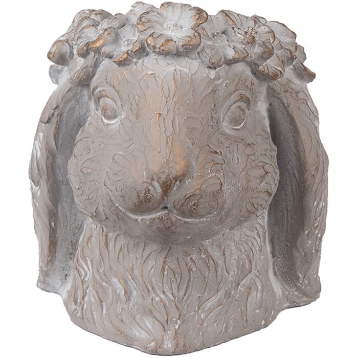 Clayre & Eef 6TE0556M Maceta Conejo Beige Oro 16x18x18 cm