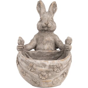 Clayre & Eef 6TE0559 Maceta Conejo Gris Beige...