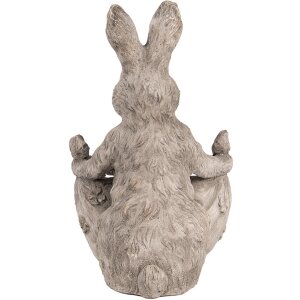 Clayre & Eef 6TE0559 Maceta Conejo Gris Beige 20x24x31 cm