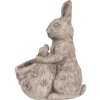 Clayre & Eef 6TE0559 Maceta Conejo Gris Beige 20x24x31 cm