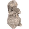 Clayre & Eef 6TE0560 Piedra Decorativa Conejo Gris 10x9x15 cm