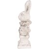 Clayre & Eef 6TE0563 Conejo Decorativo Piedra Beige Antiguo 11x8x24 cm