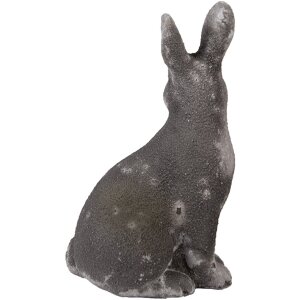 Clayre & Eef 6TE0565 Piedra Decorativa Conejo Gris 14x10x23 cm Estilo Antiguo