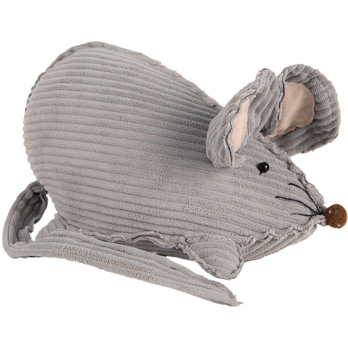 Clayre & Eef TW0618 Decoración Ratón Gris 28x15x16 cm Estilo rústico
