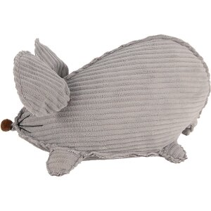 Clayre & Eef TW0618 Decoración Ratón Gris 28x15x16 cm Estilo rústico