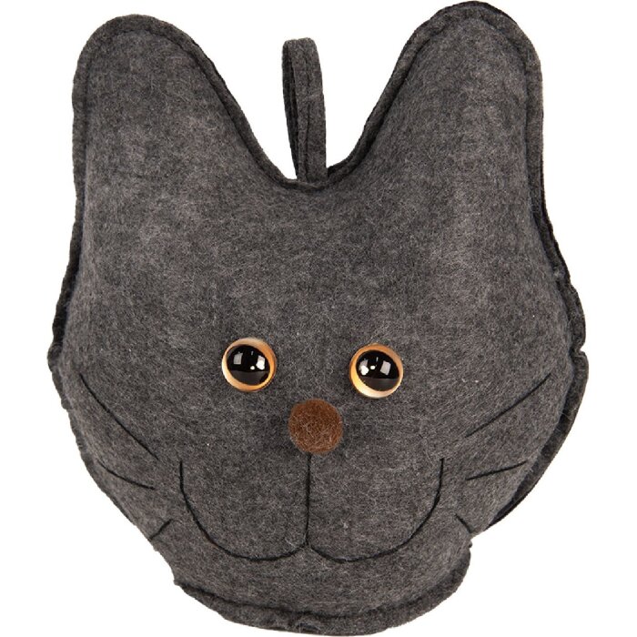 Clayre & Eef TW0619 Decoración Gato Gris 20x14x22 cm