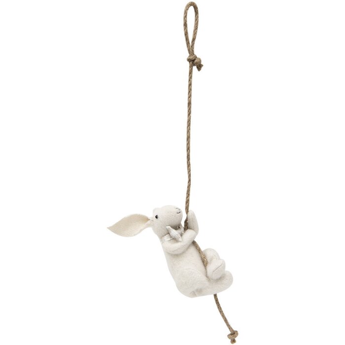 Clayre & Eef TW0620 Conejo Decorativo Blanco 8x9x16/50 cm