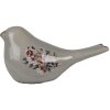Clayre & Eef 6CE1969L Decoración Pájaro Gris Rosa 25x10x13 cm