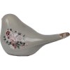 Clayre & Eef 6CE1969L Decoración Pájaro Gris Rosa 25x10x13 cm