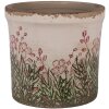 Clayre & Eef 6CE2017S Maceta Cerámica Beige Verde Ø 13x12 cm Estilo Campestre
