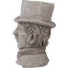Clayre & Eef 6TE0554 Maceta Cabeza Piedra Gris 15x16x24 cm Estilo Campestre